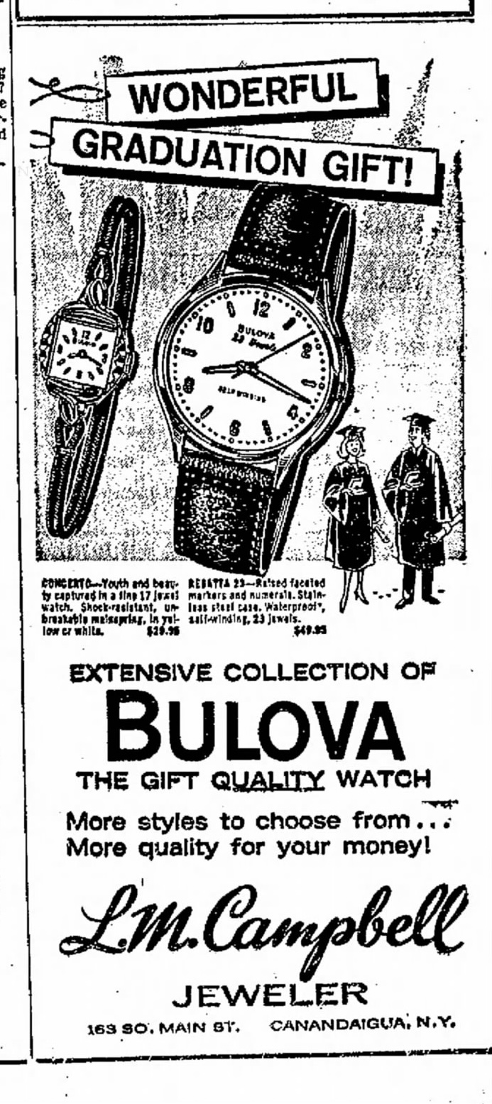 Bulova graduation watch advertisement