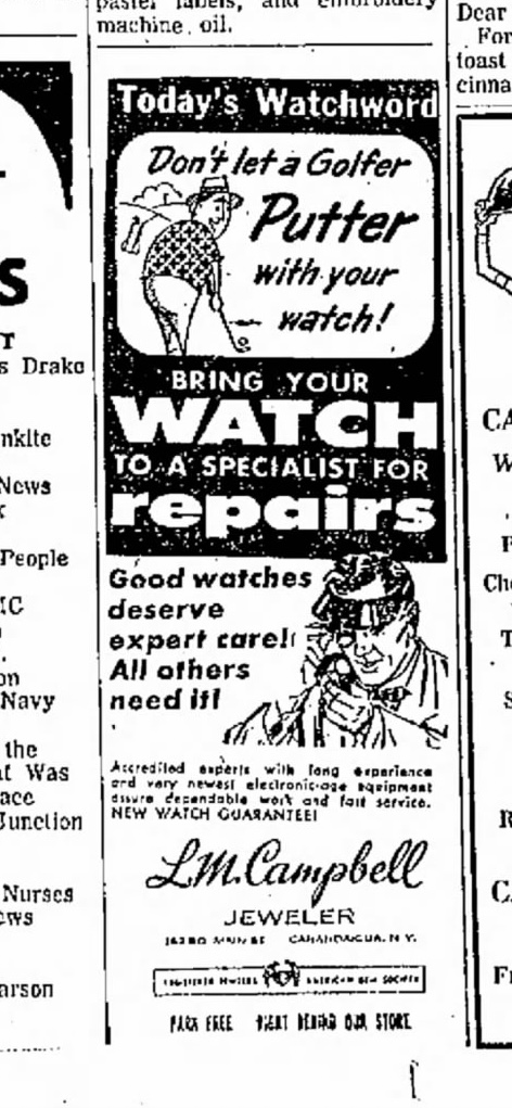 Watch repair advertisement